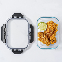 Juego de Recipientes Herméticos de Vidrio para Almuerzo, Recipientes de Cocina para Almacenamiento de Alimentos, Recipientes Herméticos para Almacenamiento de Alimentos