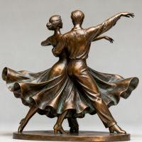 Sculptures de danseurs en bronze grandeur nature, homme et femme, artisanat métallique personnalisé, à vendre