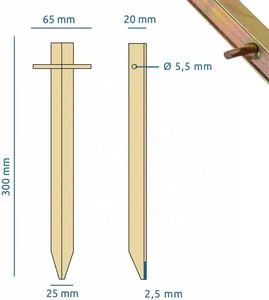 Sunrise 56878B #   Estacas de Acero de Grado Industrial para Tiendas de Campaña, Perfil en T, 400x25mm, Alta Resistencia, Galvanizadas, para Campamentos y Suelos Duros - Product Image 5
