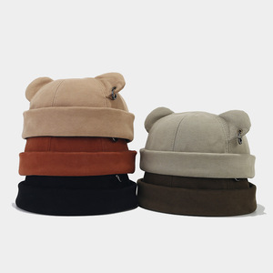 Men's Women's Winter Street Fashion <strong>Hat</strong> <strong>Bear</strong> Ears Yuppie Landlord Korean Hoop Hip-Hop Brimless Melon Skin Trendy Urban Character - Product Image 2