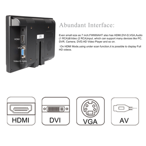 Feelworld fw669aht 7 אינץ 800x480 תעשייתי tft <span class=keywords><strong>lcd</strong></span> מסך מגע עם hdmi <span class=keywords><strong>vga</strong></span> וידאו קלט אודיו במפעל ישיר - Product Image 6