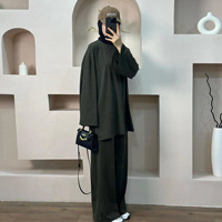 NOUVEAU Sharut Vente en gros Abaya Vêtements Islamiques Coton Polyester Ensemble Abaya 2 Pièces Haut et Pantalon Tenue Décontractée Modeste Ensembles Cordés