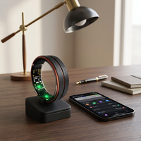 Anneau intelligent avec moniteur de fréquence cardiaque, boîtier en plastique, acier inoxydable, navigation GPS, charge sans fil, étanche IP68, compatible Android