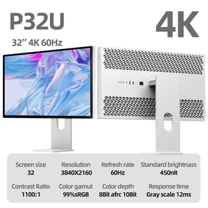 KUYCON P32U Monitor Pc, rasio kontras semua aluminium Aloi, layar Lcd komputer 32 inci 4k tanpa braket 1200:1 - Product Image 2