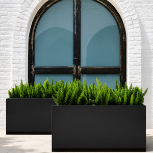 Planteur de Pot de fleurs décoratif <span class=keywords><strong>en</strong></span> <span class=keywords><strong>aluminium</strong></span> noir, grand format <span class=keywords><strong>en</strong></span> métal avec découpe laser personnalisée - Product Image 2