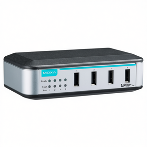 Moxa UPort 204 Concentrador USB Industrial de 4 Puertos para Adquisición de Datos con Indicadores de Estado LED y Carcasa Metálica - Product Image 2
