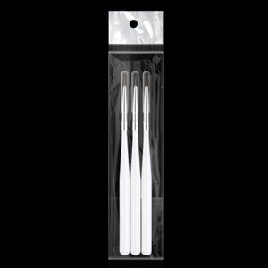 Ensemble de 3 pinceaux à ongles de qualité supérieure avec manche en plastique blanc, style sable, pour la peinture florale et la manucure - Product Image 6