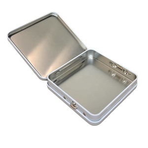 Square CR Child Resistant <b>Tin</b> Box Custom Printed Childproof Storage <b>Tin</b> Container for Pills Candy Pre Roll Packaging - Product Image 5