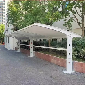 Abri de stationnement automobile personnalisé avec toits <span class=keywords><strong>en</strong></span> toile et structures <span class=keywords><strong>en</strong></span> membrane de polyéthylène / Pare-soleil électriques pour bus et vélos - Product Image 1