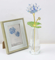 Magnifique figurine de fleur de lotus en cristal K9, vase, décorations pour la maison et les fêtes, idée cadeau souvenir pour anniversaire, Noël, remise de diplôme