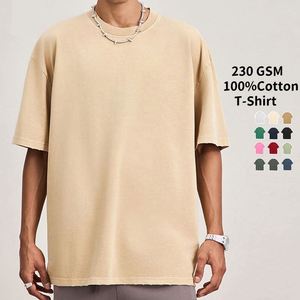 เสื้อยืดคอตตอน 100% ขนาดใหญ่พิเศษ 230GSM สำหรับผู้ชาย พิมพ์โลโก้ ไซส์พลัส บิ๊ก ทอล ทรงหลวม ไหล่ตก เสื้อยืดพลัสไซส์ - Product Image 1