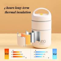 Boîte à lunch isotherme en acier inoxydable à double compartiment, étanche, avec pot à soupe, pour les employés de bureau, les écoliers, gobelet portable