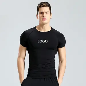 Vedo Compression Shirts Benutzer definiertes Logo Polyester Hochela tische Fitness Wear Training Kompression Workout Top Herren GYM Shirt