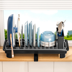 Escurridor de Platos Multifuncional, Resistente al Óxido, Moderno, de Hierro, <span class=keywords><strong>Estrecho</strong></span>, con Estante de Almacenamiento, Ahorra Espacio, Sin Tornillos - Product Image 4