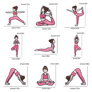 Patch brodé créatif thermocollant Série Rose Fille de Yoga de Dessin Animé pour la décoration artistique de chapeaux d'enfants - Product Image 6