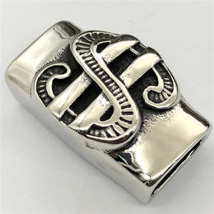 BXNK026 <span class=keywords><strong>Signo</strong></span> <span class=keywords><strong>de</strong></span> dólar estadounidense Cierre <span class=keywords><strong>de</strong></span> cuentas espaciadoras <span class=keywords><strong>de</strong></span> acero inoxidable para pulsera <span class=keywords><strong>de</strong></span> moda En stock - Product Image 1