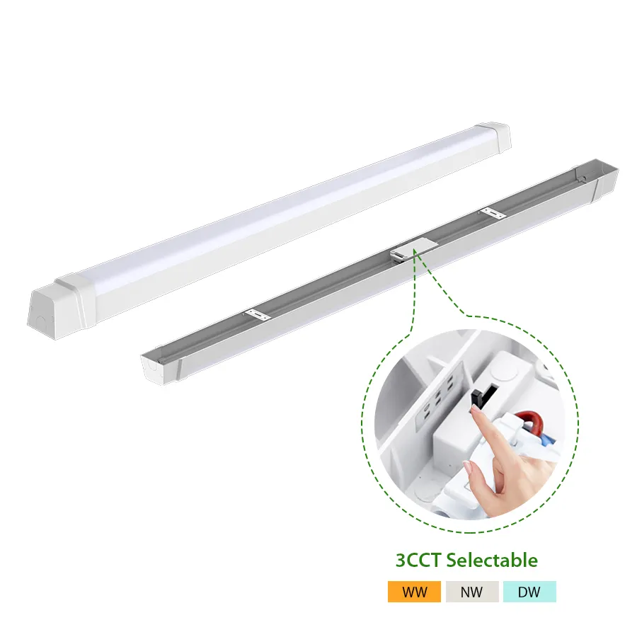 Sensor de microonda impermeable IP65, 1200mm, 40w, 3000K, 4000K, IK08, iluminación lineal, tubo de luz LED