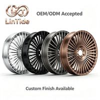 Jantes en alliage forgé multi-rayons usinées noir brillant, roues de luxe de rechange pour tuning automobile haut de gamme