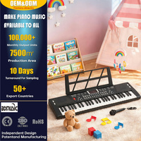Clavier électronique personnalisé à 54 touches BD-542, piano jouet pour enfants, plastique durable, portable, éducation musicale, haut-parleur intégré, micro 10