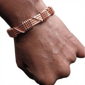 Elegant Forged Multi <b>Wire</b> Finish Copper Circular Bracelet Fashionable Metal Jewelry Exquisite Design - Product Image 1