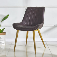 Chaise de salle à manger moderne de luxe en cuir beige gris pour restaurant, hôtel, cuisine à bas prix, café, restaurant en fourrure