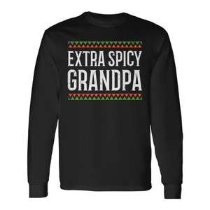 <b>Extra</b> Spicy Grandpa <b>Long</b> Sleeve <b>T</b>-<b>Shirt</b> Cinco De Mayo 2020 - Product Image 1