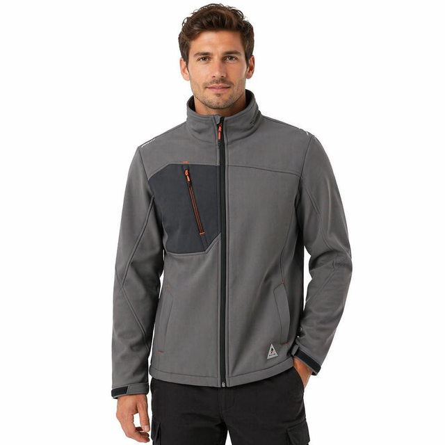 Men's Plus Size Breathable Softshell Jacket Zip-Up Design Recycled Polyester Material OEM Service Work Wide Work Uniform Coat