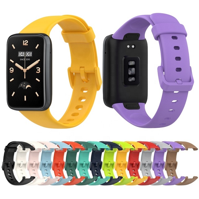 Soft Solid Color Adjustable Replacement Wristband Bracelet for Xiaomi MI Band 7 Pro Sport Silicone Watch Strap