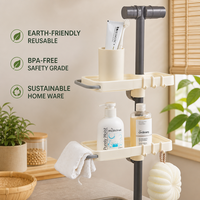 Support de rangement transparent pour robinet de salle de bain, organisateur d'évier de cuisine pour savon et éponge