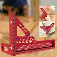 Règle triangulaire professionnelle en alliage d'aluminium droit 45 60 90 degrés Outil de mesure d'angle d'onglet 3D pour le travail du bois