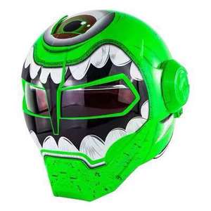 Fábrica al por mayor Cool Retro Electric Car Helmet ABS Full-face Ghost Helmet Mujer Alien Locomotive Personality Helmet - Product Image 6