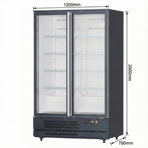 Réfrigérateur à boissons pour supermarché, 2 portes, vertical, commercial, pour boissons froides, avec certification CE et ETL - Product Image 4