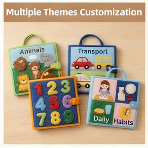 Libro Sensoriale Personalizzato in Feltro Montessori, Giocattoli Educativi OEM ODM, Servizio di Apprendimento Precoce, Libro Silenzioso per Bambini e Bimbi Piccoli - Product Image 5