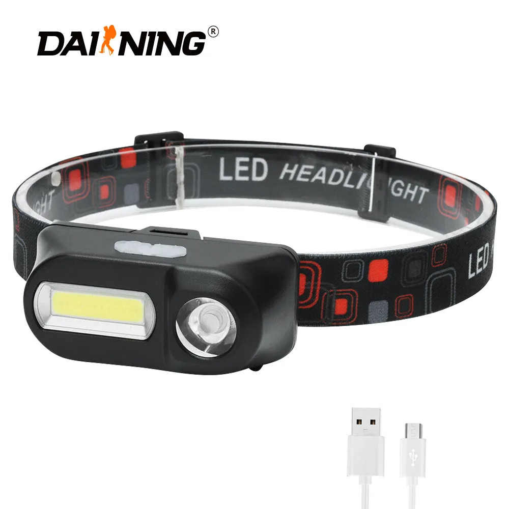 Hot Sell Powerful Head Lamp Sensor Headlight USB Rechargeable Waterproof LED Headlamp Head lamp