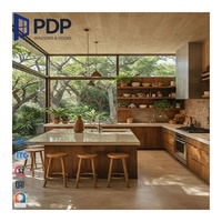 Ventana Panorámica Fija de Aluminio Personalizada de Piso a Techo con Rejilla Magnética, Diseño para Granjas y Cocinas