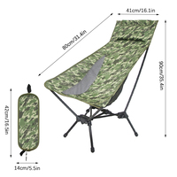 Chaise triangulaire en aluminium 7075 ultralégère personnalisée, dossier haut, confortable, chaise de camping Moon, portable, durable, sac de transport