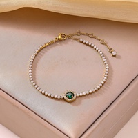 Bracelet tennis Huibao en zircon coloré, plaqué or 18 carats, en acier inoxydable, pour femmes, accessoires de mode