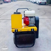 Mini-compacteur vibrant chinois à tambour unique, largeur 450 mm, réservoir de carburant 3,6 L, moteur et pompe pour le compactage de l'asphalte et du sol, faible entretien