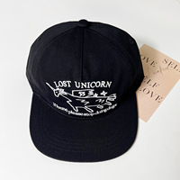 Casquette de baseball pour enfants à motif licorne, 5 panneaux, visière plate, structure souple, avec logo personnalisé OEM, vente en gros d'usine, casquette snapback pour enfants