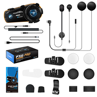 Headset Bluetooth Nirkabel Sepeda Motor Grosir FX8 PRO, Headset Helm Bahan ABS Tahan Air Dengan Fitur Hands-Free