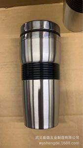 Stainless Steel Tumbler <b>Double</b> <b>Wall</b> Vacuum Insulated Travel <b>Mug</b> with Silicone Sleeve Minimalist Design - Product Image 4