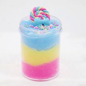 Trending Educational Rainbow Crystal Non Toxic Colored Clay DIY Lollipop Cotton Silk <b>Slime</b> Set Fragrant Fluffy Pie Anti-Stress - Product Image 6
