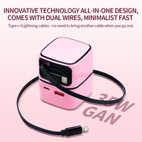 Pengisi daya Tipe C 35W GaN PD USB C adaptor dinding Output ganda steker dapat dilipat untuk MacBook Samsung iPhone grosir OEM