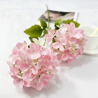YOPIN-2824 2 têtes de fleurs artificielles en soie rose poudré pour mariage, arrangements floraux d'hortensias