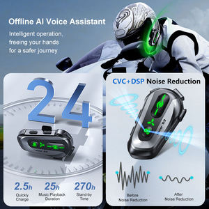 Auriculares Inalámbricos Inteligentes con Función <span class=keywords><strong>de</strong></span> Compartir Música, Resistentes al Agua, con Bluetooth, para Casco, Intercomunicador, Auriculares <span class=keywords><strong>de</strong></span> Largo Alcance - Product Image 3