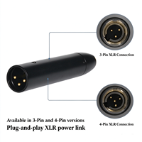 Adaptateur audio en métal 48V Phantom Power Mini XLR 4 broches vers XLR mâle 3 broches pour microphones à condensateur