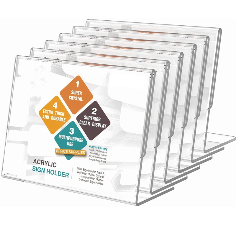 Прозрачный акриловый мини-держатель для вывесок, горизонтальная наклонная L-образная акриловая табличка с именем, ценник-бирка, этикетка, столешница