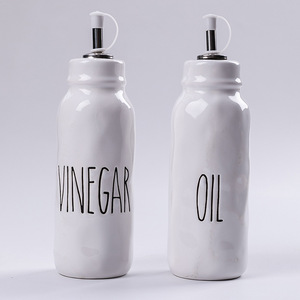 Customized ceramic oil bottles wholesale olive oil bottles ceramic vinegar bottles can print company logo