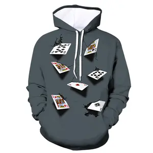 2023 Early Autumn Fabricantes Vendendo Poker Series 3D Impressão Digital Set Homens E Mulheres Hoodie