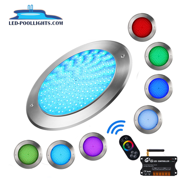 IP68 Waterproof DC12V Flat Smart Tuya Wifi Stainless Steel Led RGB Ultra Thin Underwater Swim Pool Lights for Swimming Pool